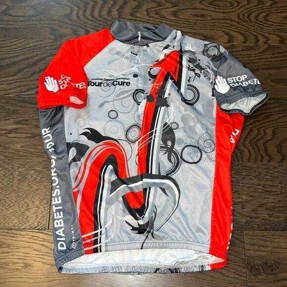Cycling Jersey Mens modern splash Tour de Cure Stop Diabetes shirt M 3 comp - Picture 1 of 4